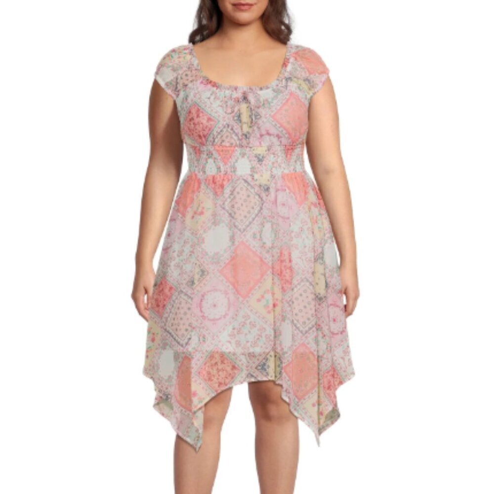 No Boundaries Patchwork Print Dress - Size XL (15-17) - NWOT - Boho, Festival